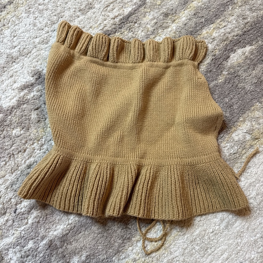 Blue Blush Camel Knit Top